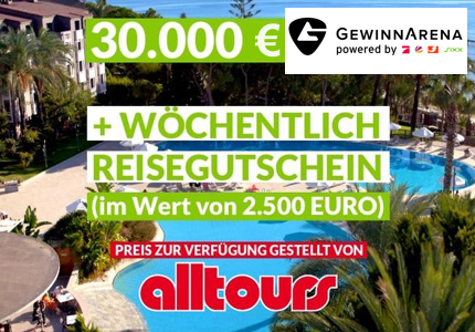 Gewinnarena 30.000 Euro + Reisegutschein 2025 - Gewinnspiel