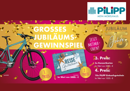 Möbel Pilipp grosses Jubiläums 2024 - Gewinnspiel