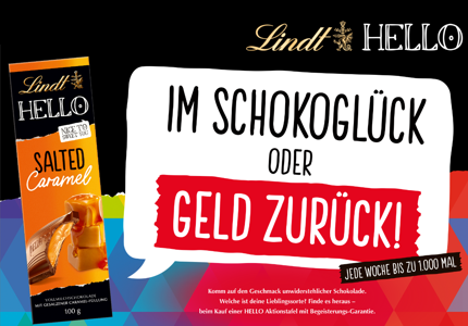 Lindt Hello 2024 - Cashback mit Geld zurück Garantie